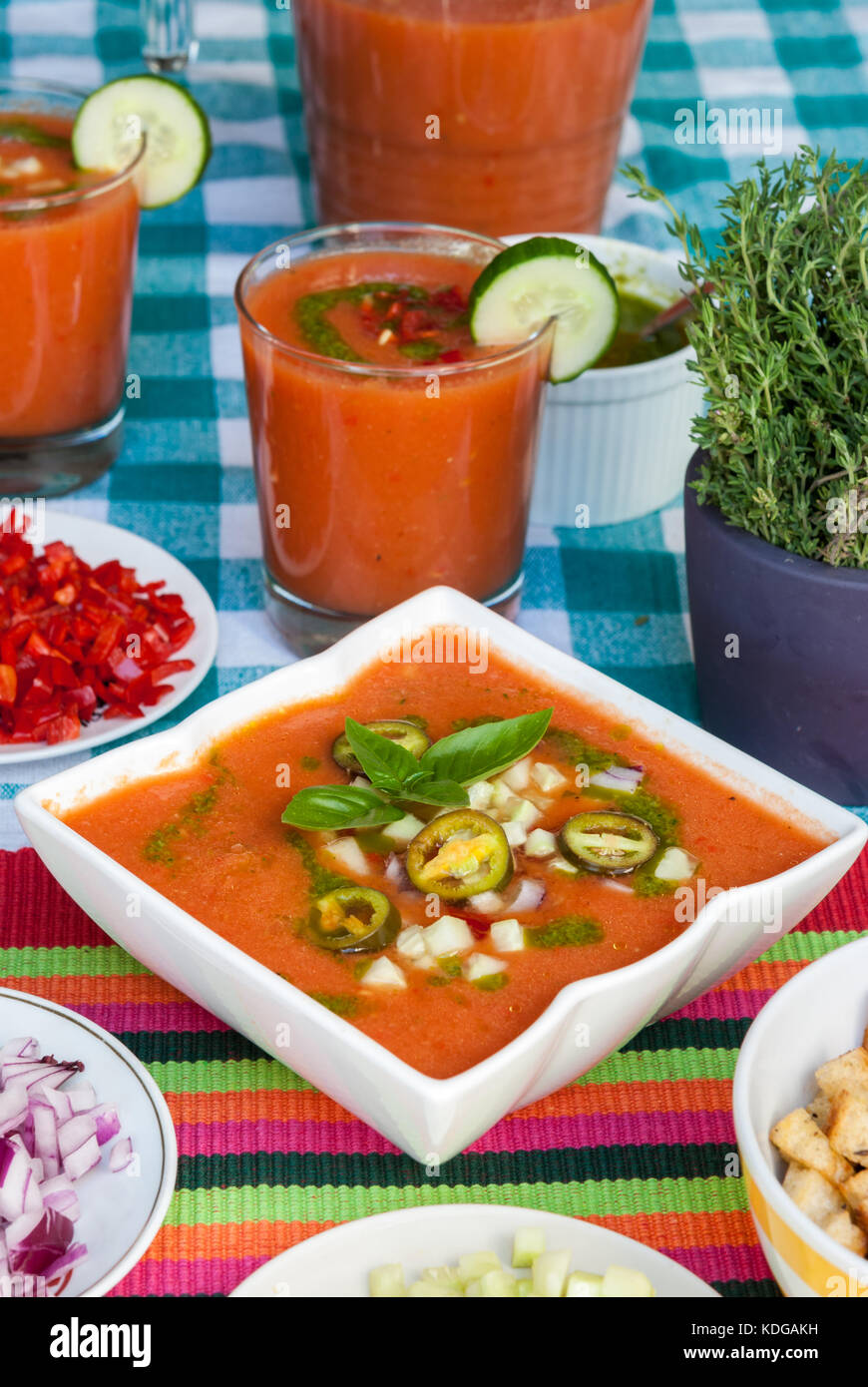 Traditional spanish Gazpacho soup vegan vegetarian Stock Photo Alamy