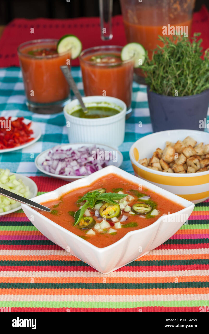 Traditional spanish Gazpacho soup vegan vegetarian Stock Photo Alamy