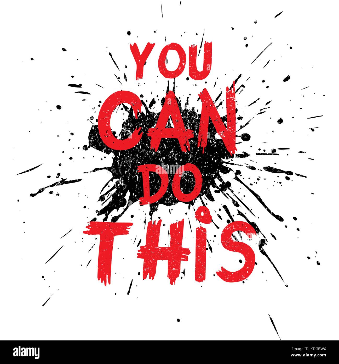 Inspirational Quote You Can Do This Hand Written Calligraphy Brush Painted Letters On Black Blot And White Background Vector Illustration Stock Vector Image Art Alamy