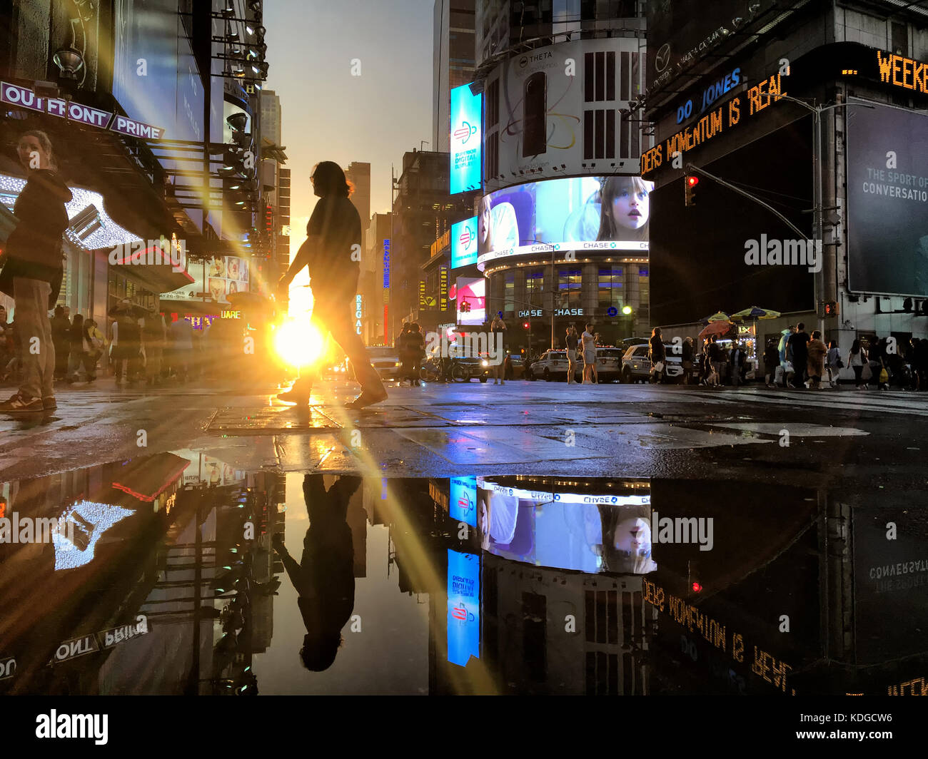 New York,New York, USA - June 05 2016: Sunset in Manhattan street after ...