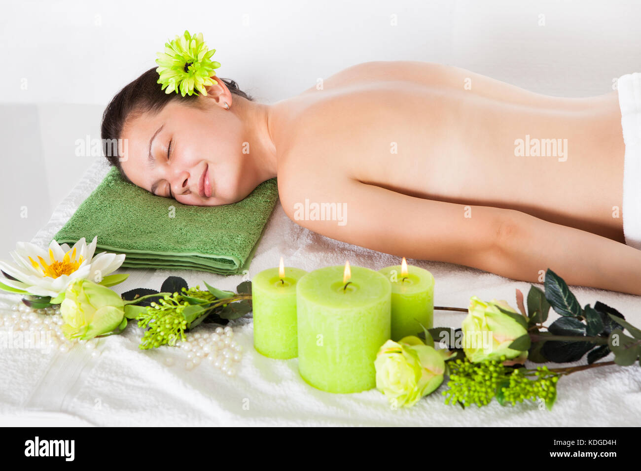 Woman relaxing in a spa hi-res stock photography and images - Alamy