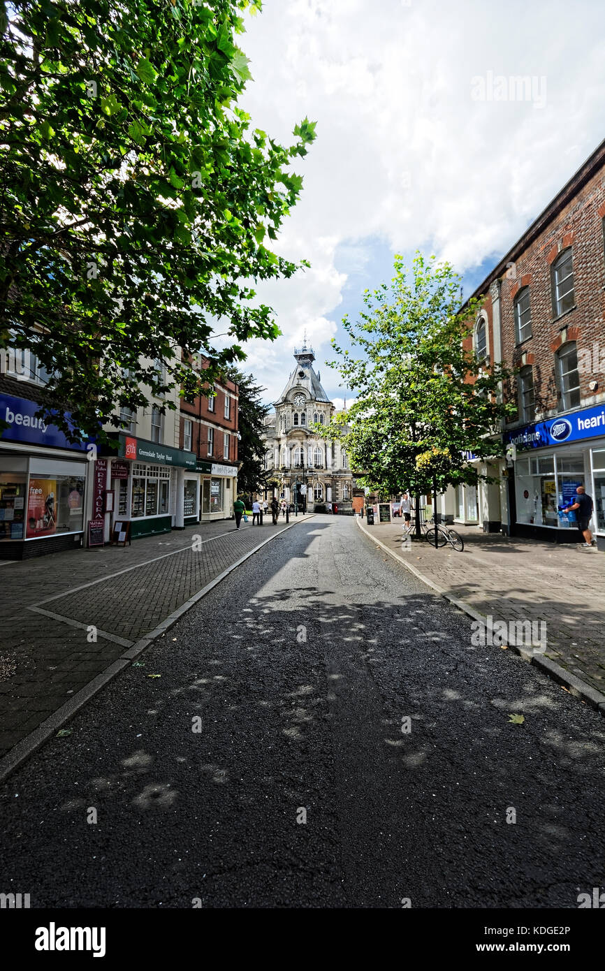 Tiverton  in the English county of Devon is the main administrative centre of the Mid Devon district. Stock Photo