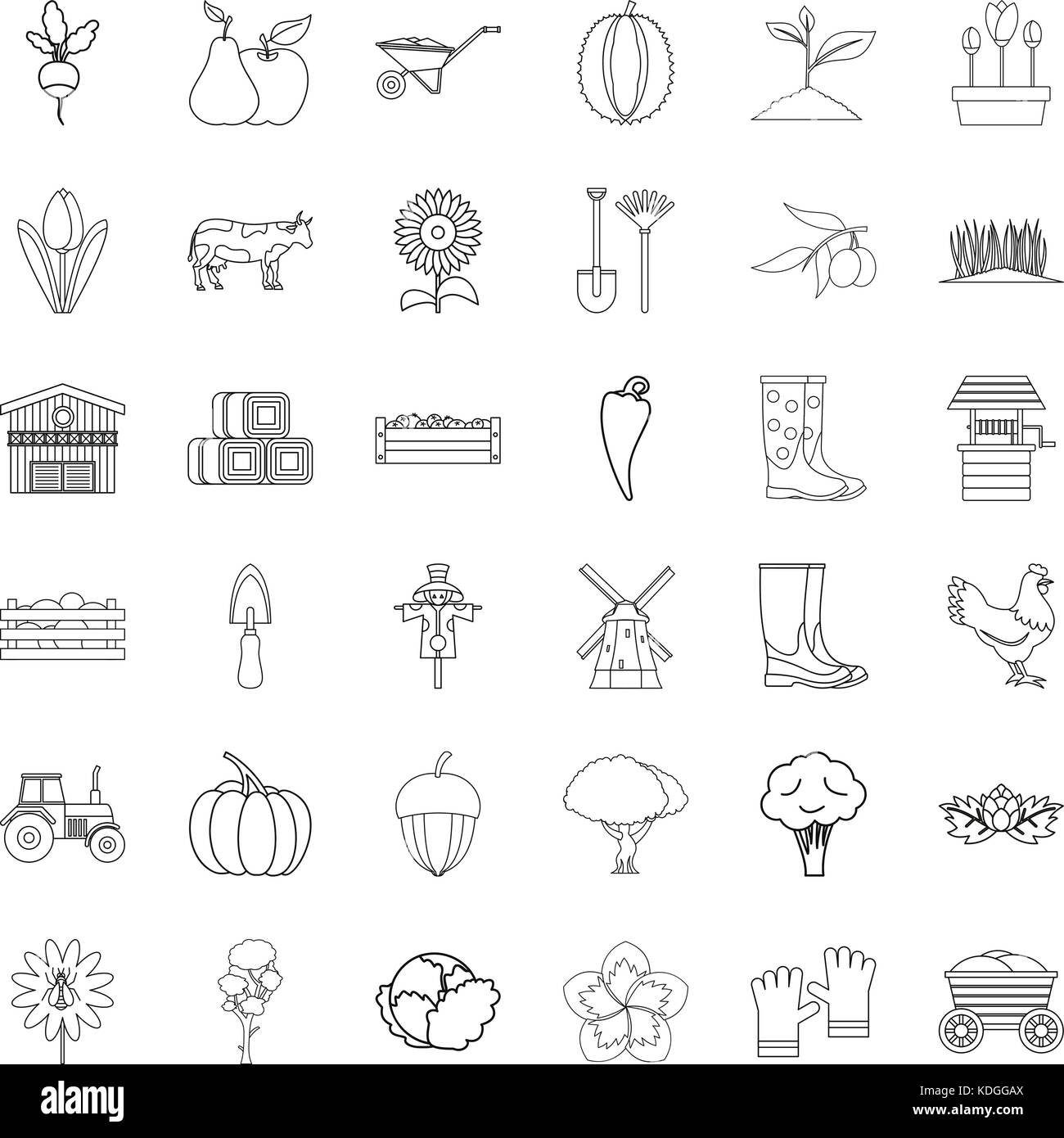 Vegetable icons set, outline style Stock Vector Image & Art - Alamy