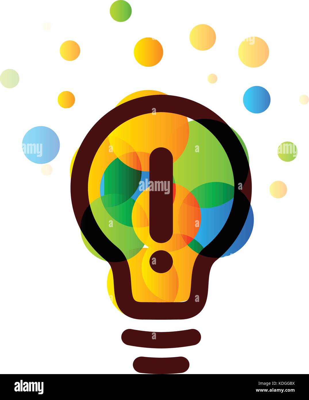 Lightbulb Icon Creative Idea Logo Design Concept Bright Colorful Circles Bubbles Vector Art Solution For Inspiration Sign Stock Vector Image Art Alamy