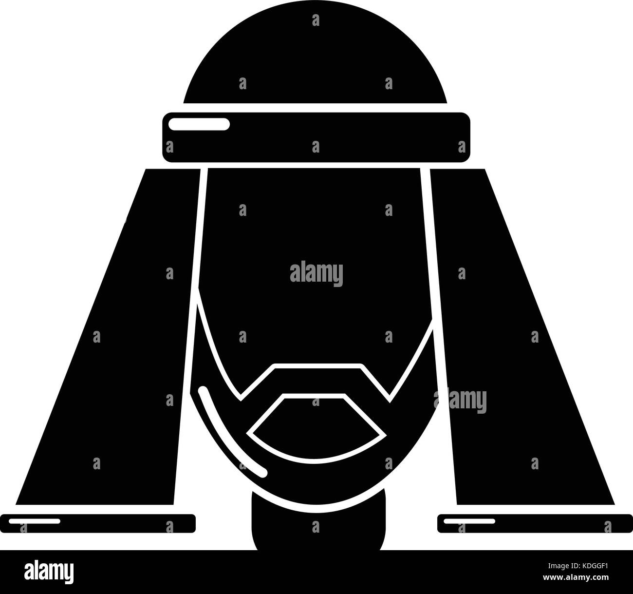 Man egypt icon, simple black style Stock Vector
