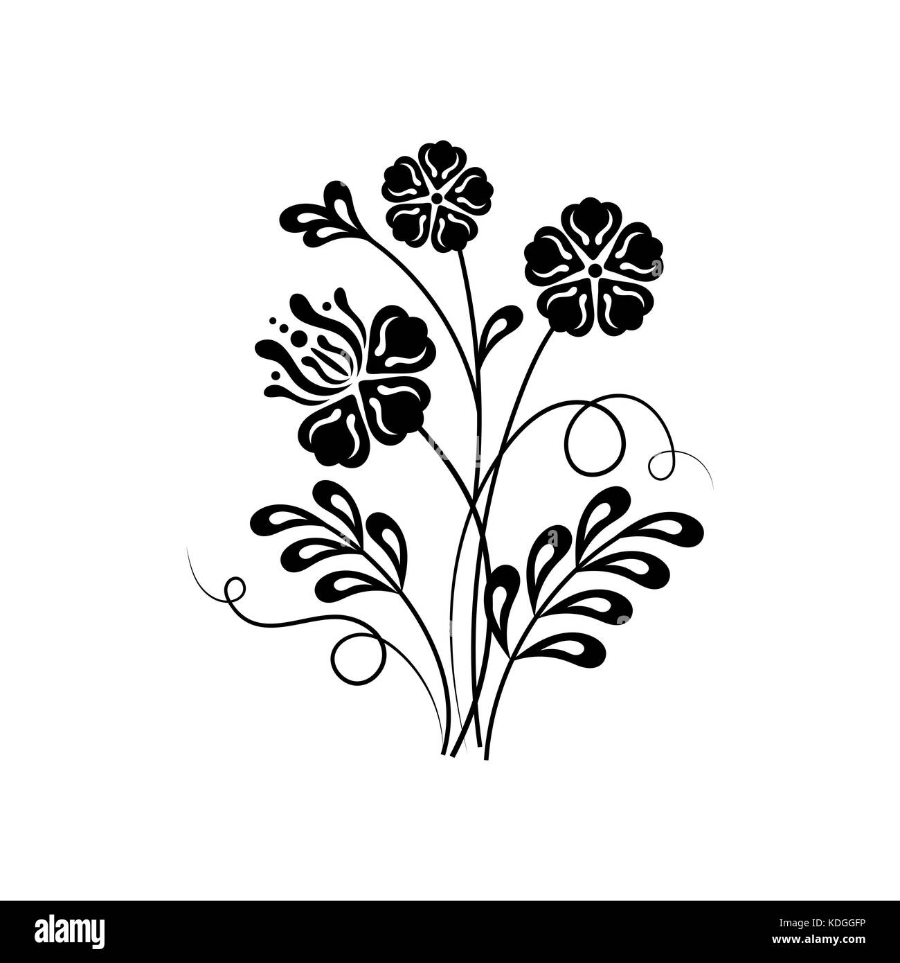 Beautiful floral background in black and white Stock Vector Image & Art