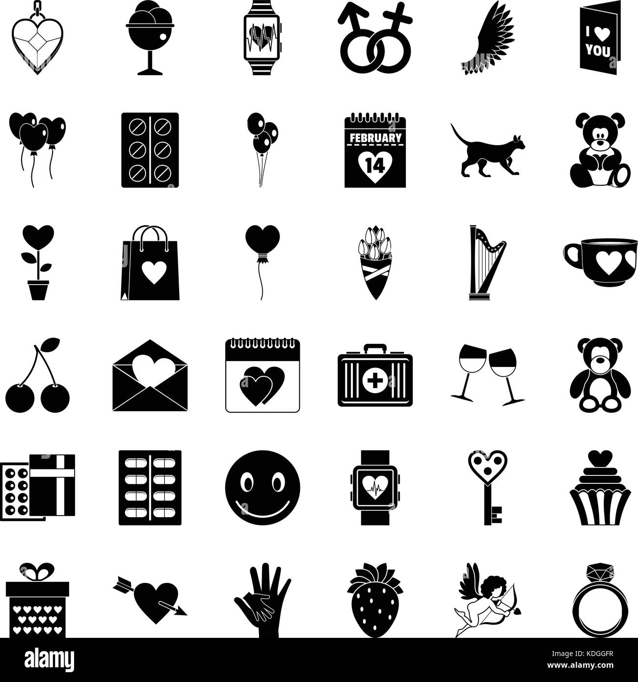 Heart icons set, simple style Stock Vector Image & Art - Alamy