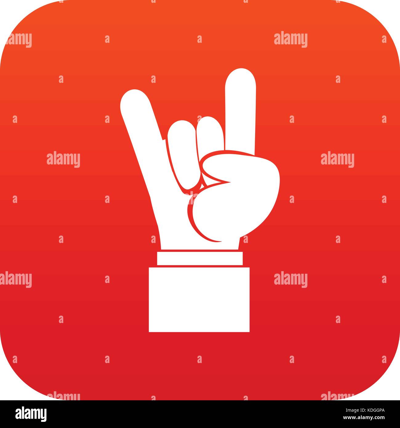Rock and Roll hand sign icon digital red Stock Vector Image & Art - Alamy
