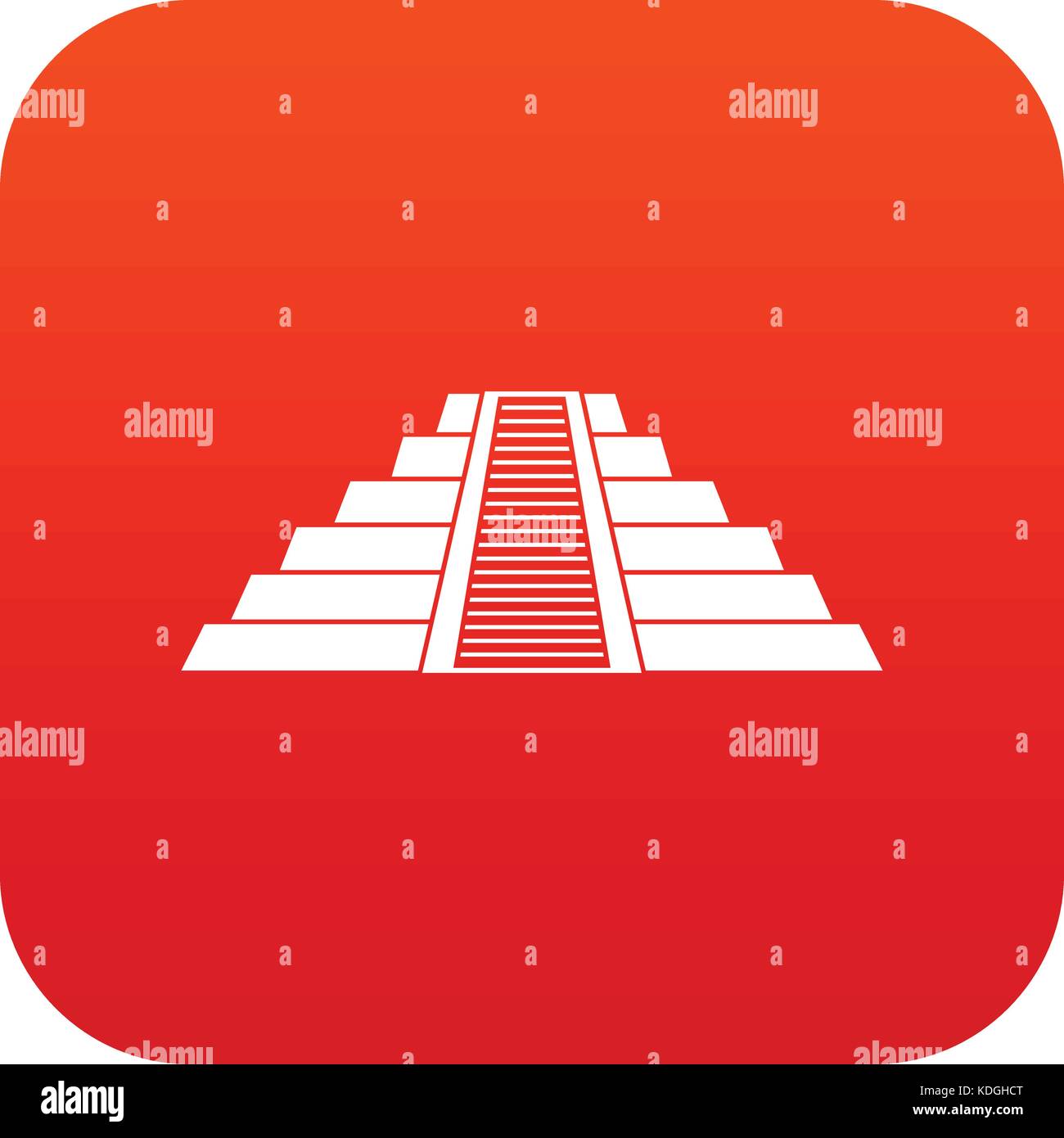 Ziggurat in Chichen Itza icon digital red Stock Vector