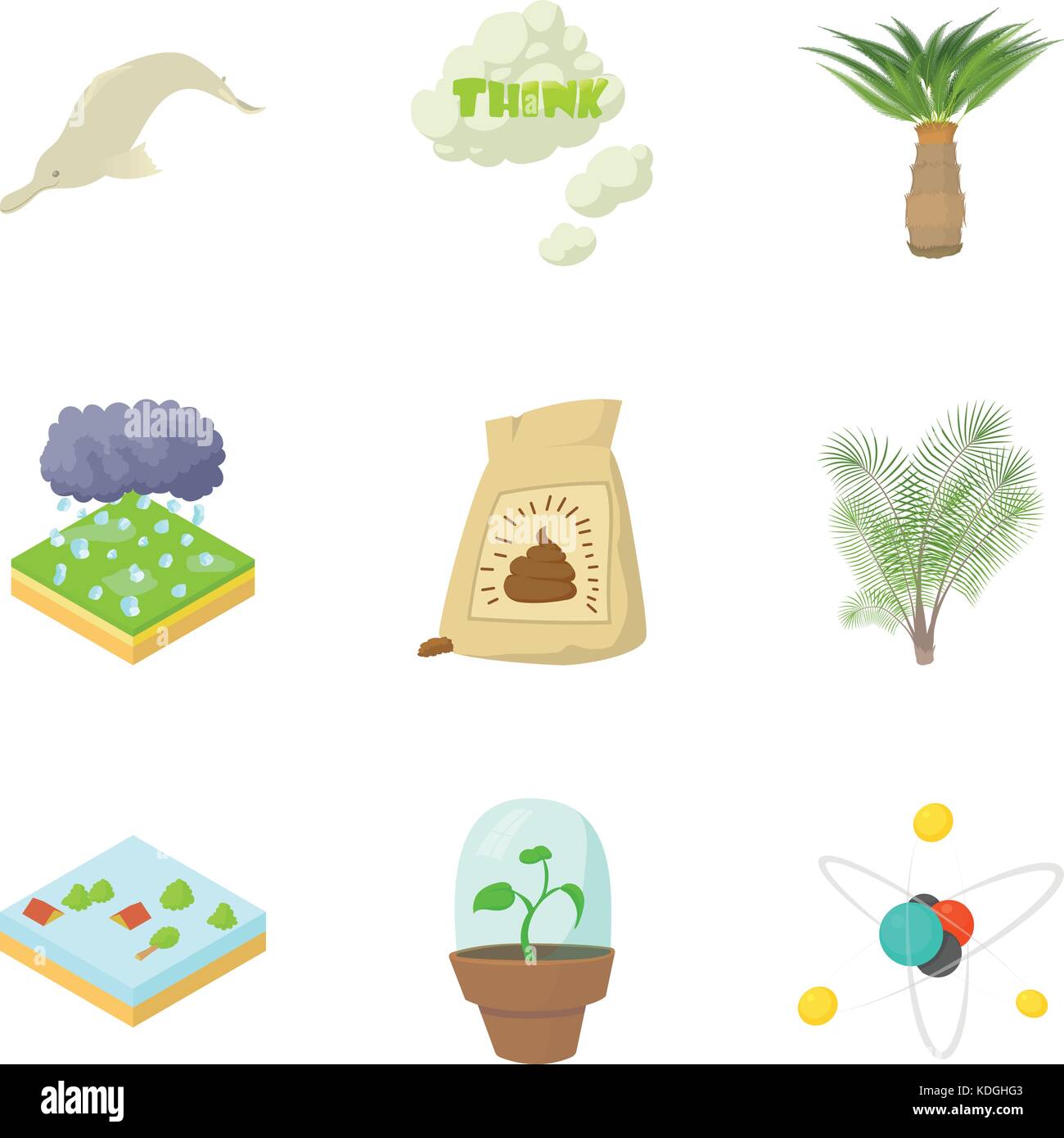 Ology icons set, cartoon style Stock Vector