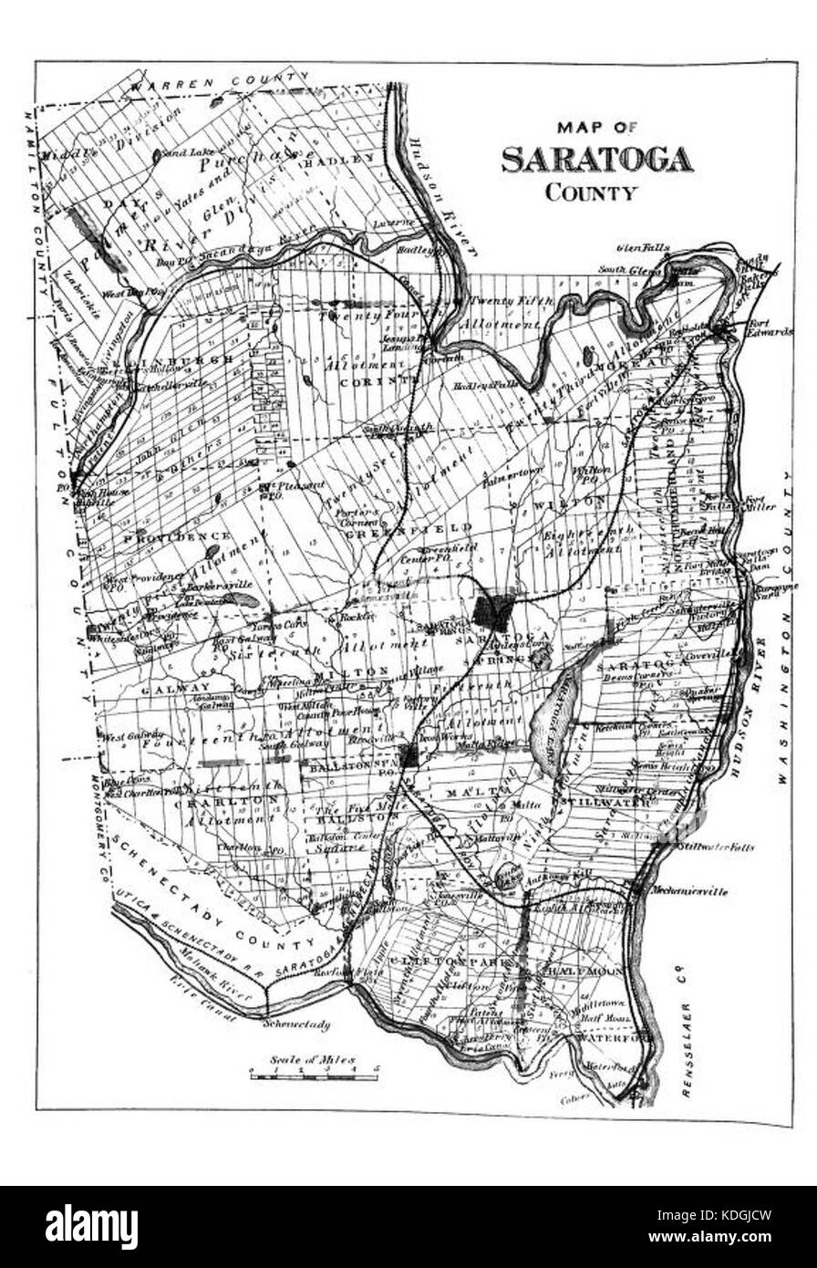 Map of Saratoga County showing original land grants Stock Photo Alamy