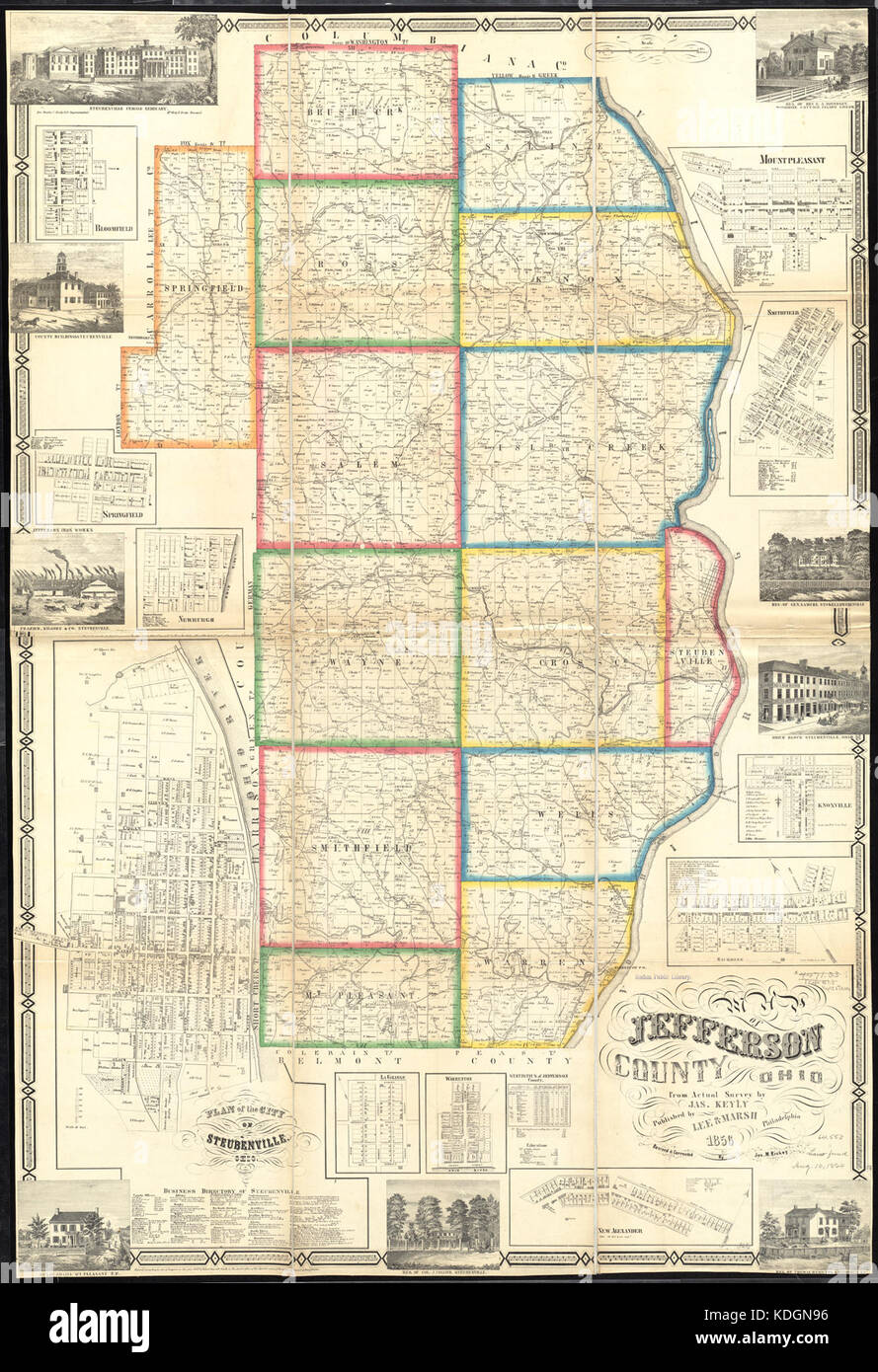 Map of Jefferson County, Ohio from actual surveys (14969411285 Stock