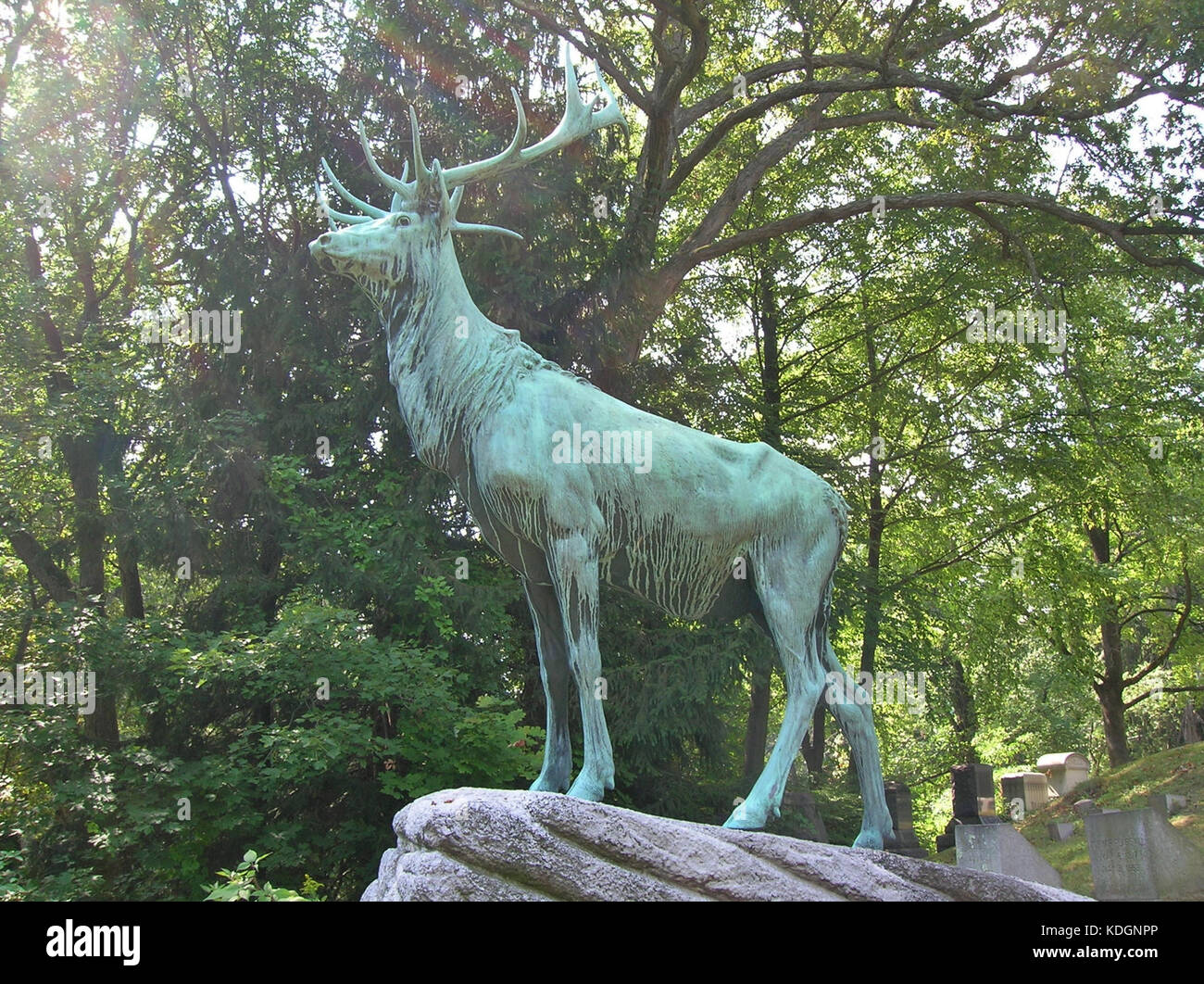 Monument to Edward Leach (Elk Statue by Eli Harvey), Riverside Cemetery