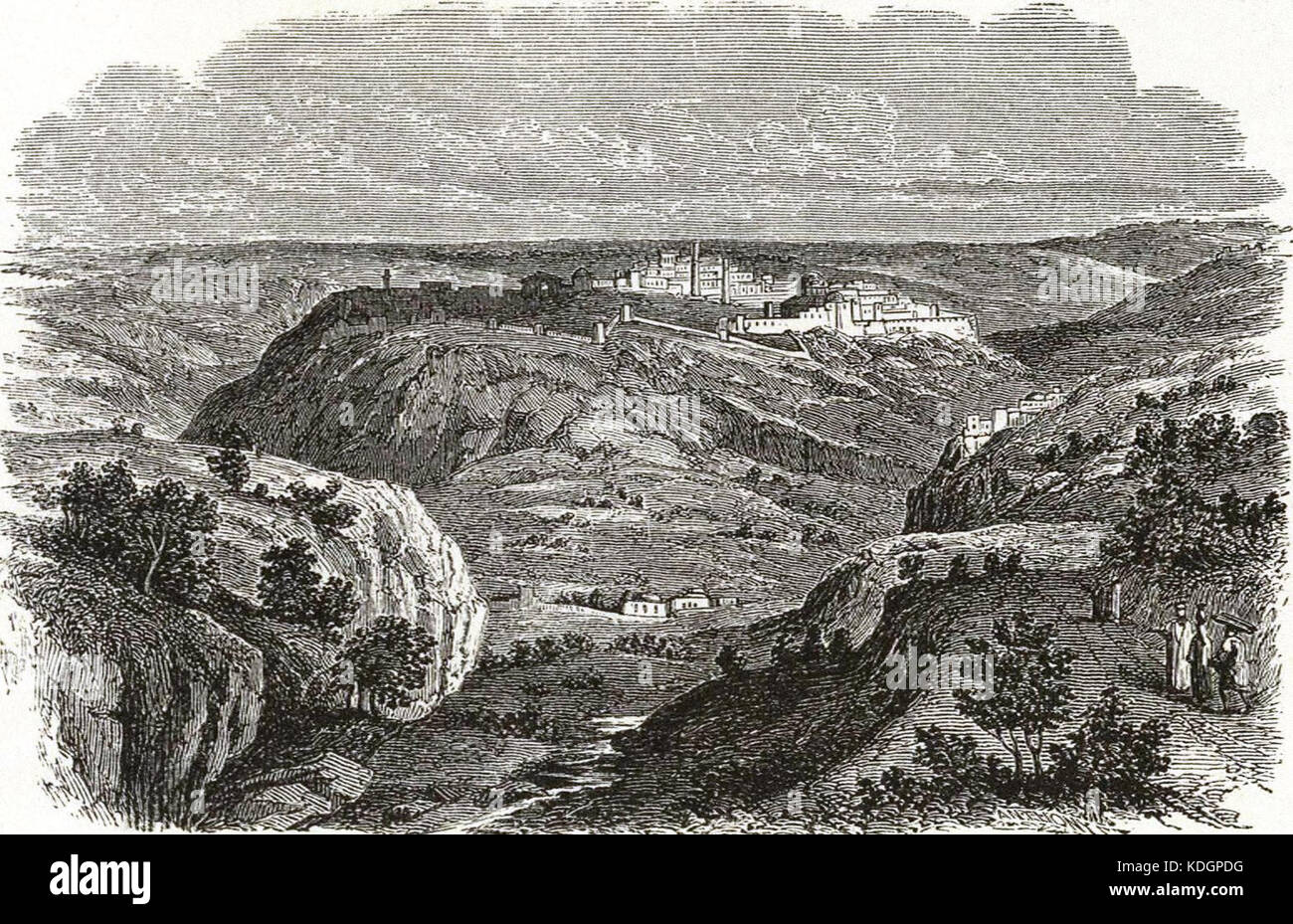 Jones, C.H.; Hamilton, T.H.; Williams, J.David. 1873. Distant View of the Holy City Stock Photo