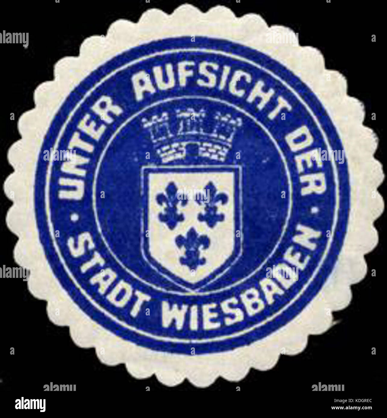 Siegelmarke Unter Aufsicht der Stadt Wiesbaden W0210891 Stock Photo