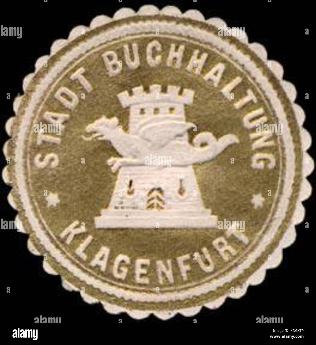 Siegelmarke Stadt Buchhaltung   Klagenfurt W0227274 Stock Photo