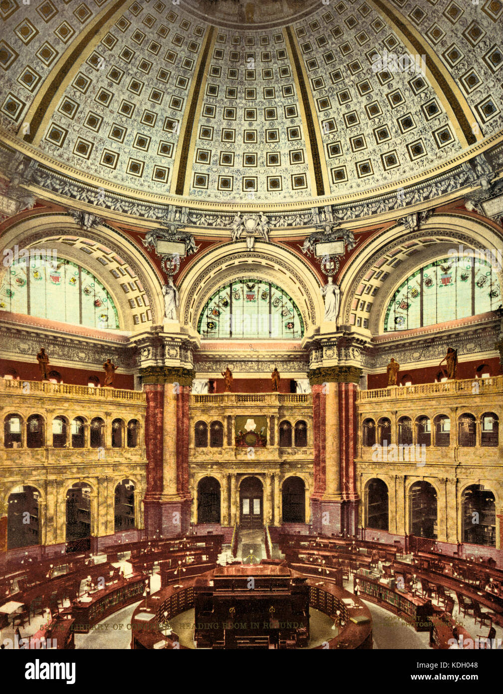 Reading room, Library of Congress, Washington, D.C., 1901 Stock Photo
