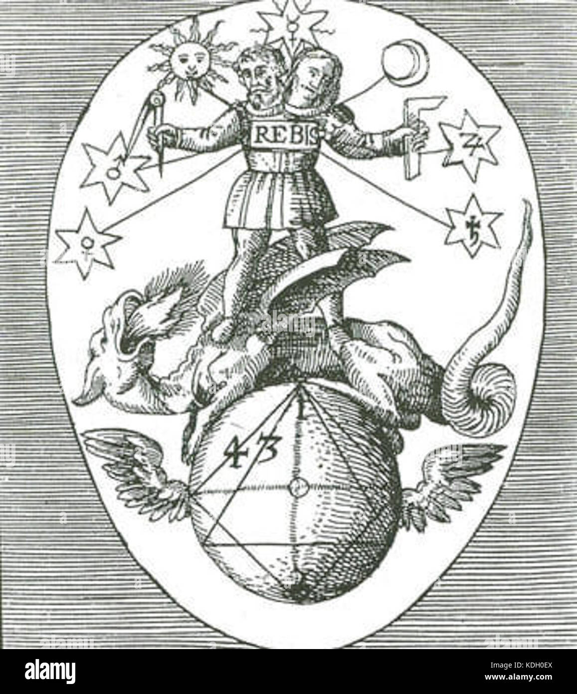 Rebis Theoria Philosophiae Hermeticae 1617 Stock Photo