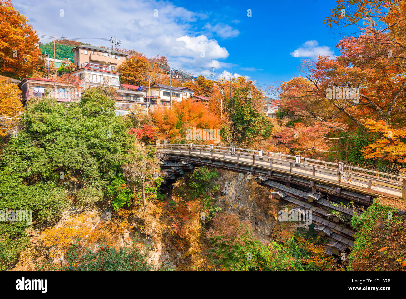 Otsuki, Japan at Saruhashi Monkey Bridge. Stock Photo