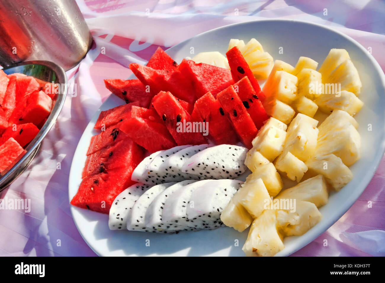 Fresh fruits ready to eat selective focus Stock Photo Alamy