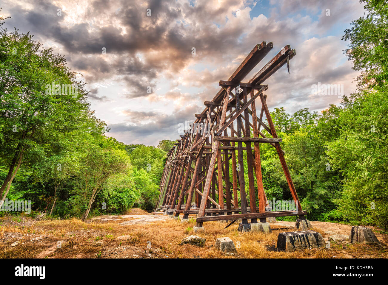 Wooden trestle bridge hi-res stock photography and images - Alamy