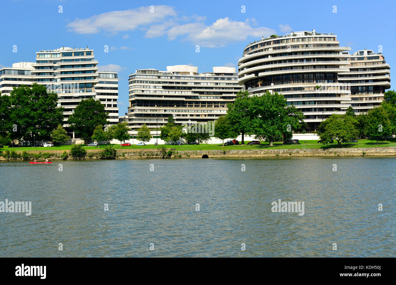 View from the Potomac River of the infamous Watergate Complex in Washington, DC, USA Stock Photo