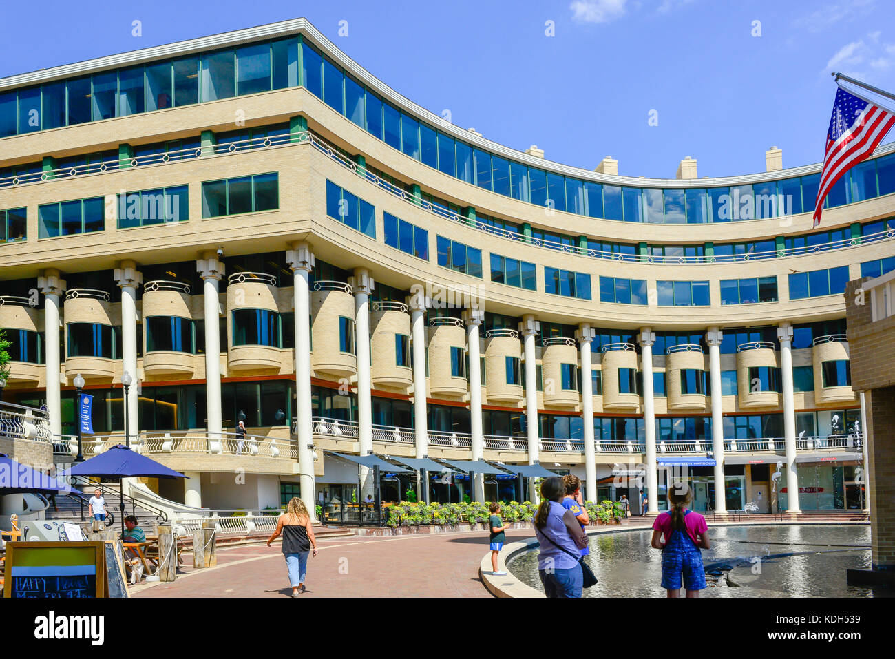 People enjoying The Washington Harbor mixed use development on the
