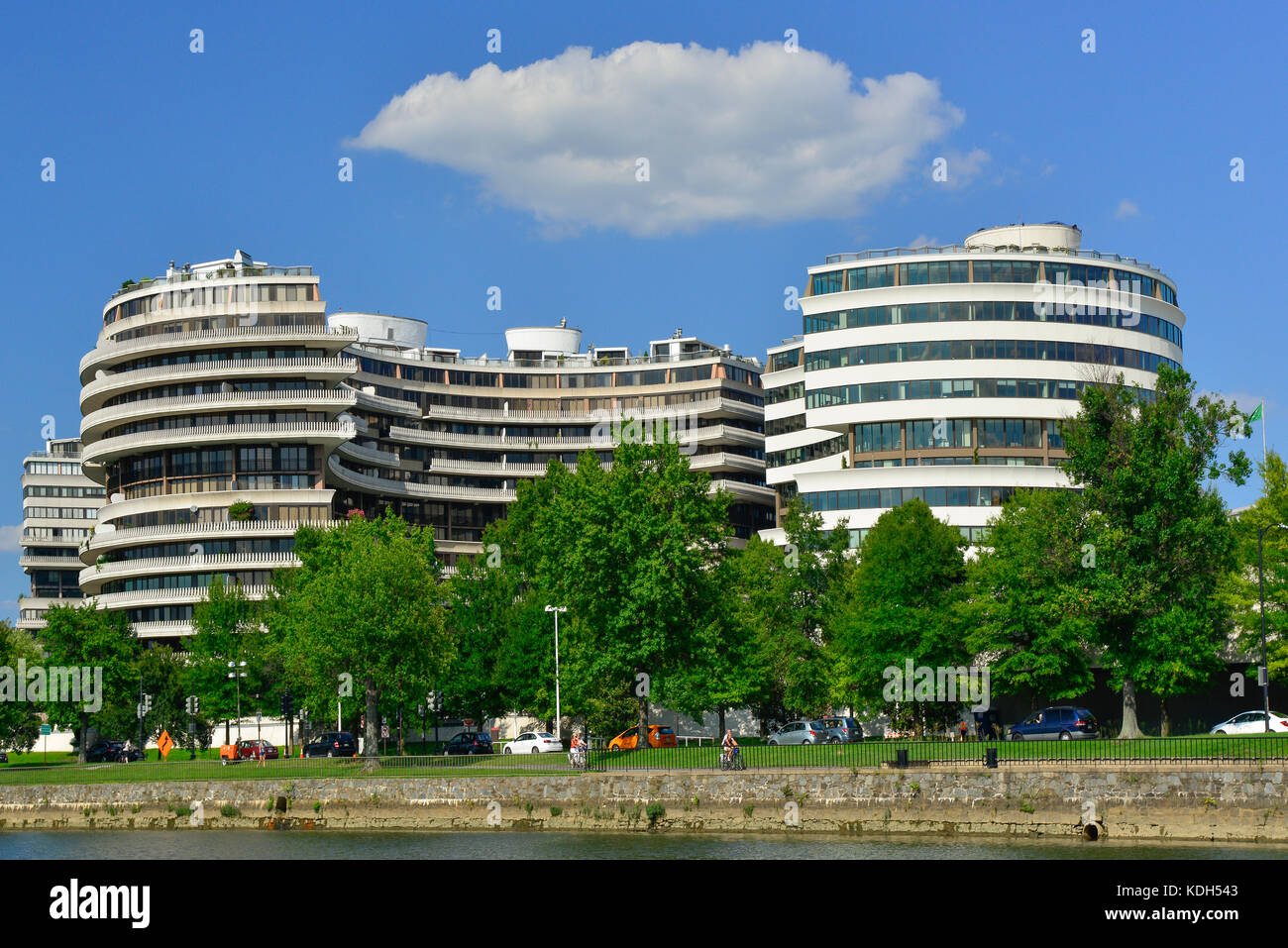 View from the Potomac River of the infamous Watergate Complex in Washington, DC, USA Stock Photo