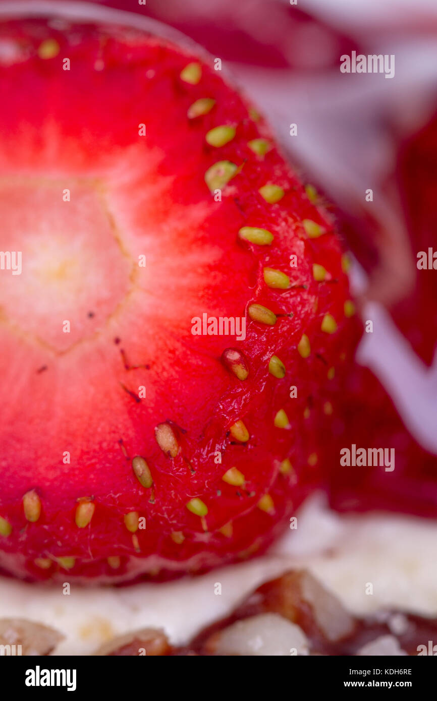 Close up detailed view of sweet yummy strawberry Stock Photo - Alamy