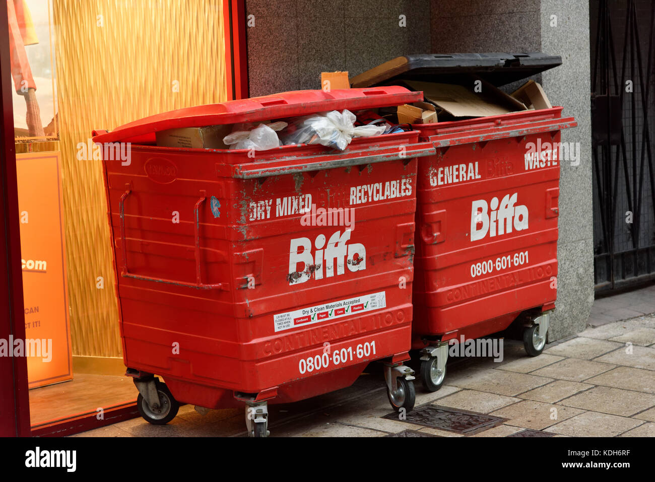 biffa bins bin collection rubbish waste management dumpster trash Stock  Photo - Alamy