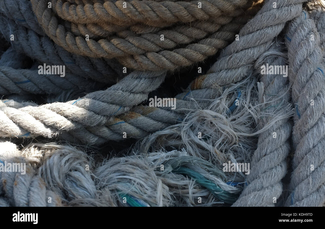 Nautical Rope White Nautical white rope with light and shadow effect Stock Photo - Alamy