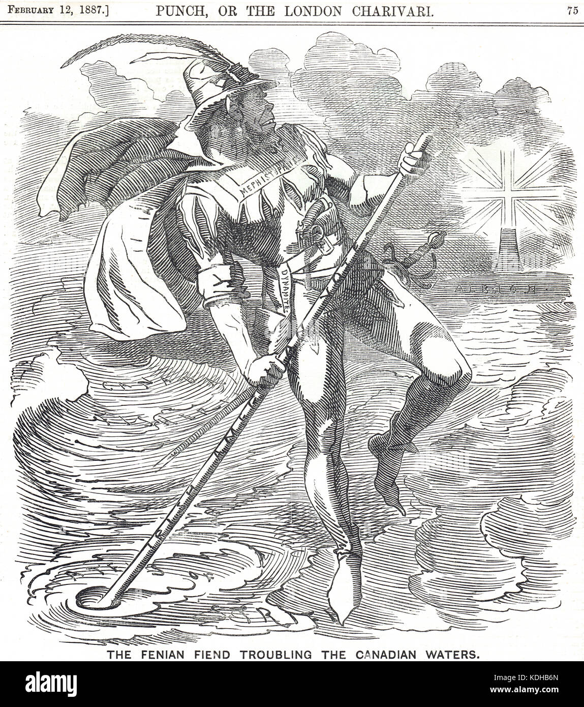 The Fenian Fiend Troubling Canadian Waters, 1887 Stock Photo