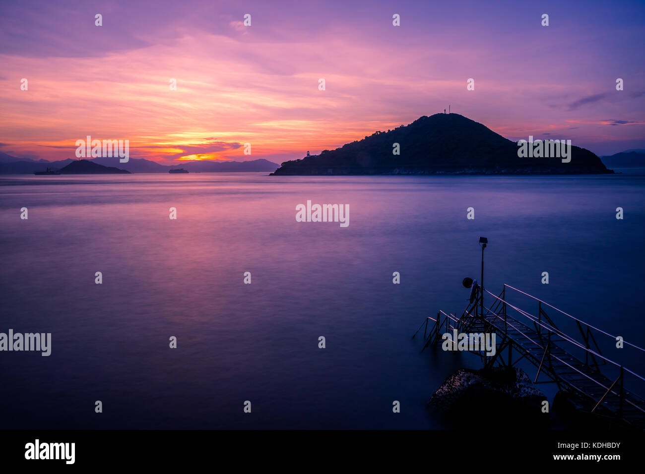 Sunset at West of Victoria Harbor of Hong Kong Stock Photo - Alamy