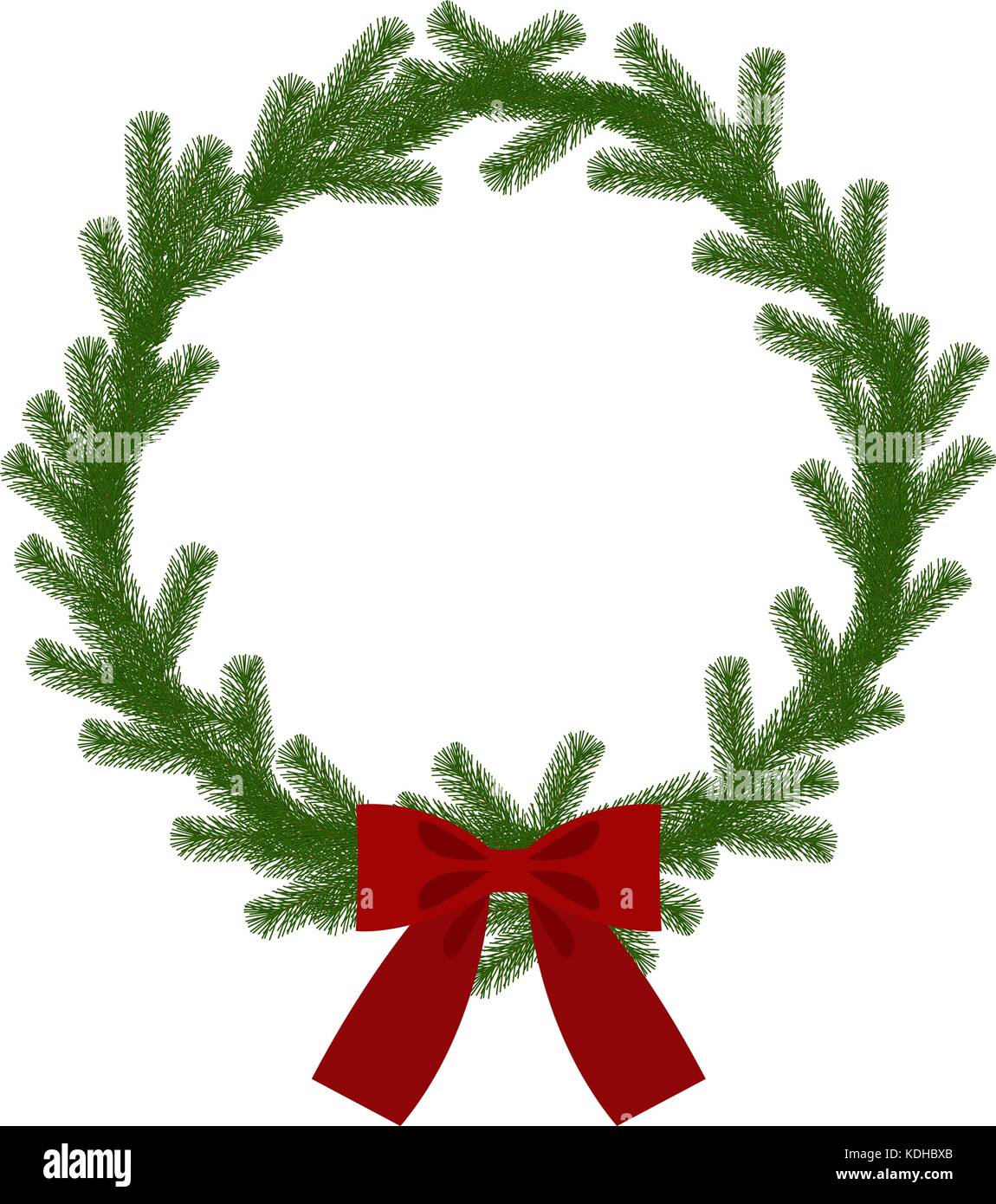 Christmas wreath with ribbon, vector Stock Vector Image & Art - Alamy