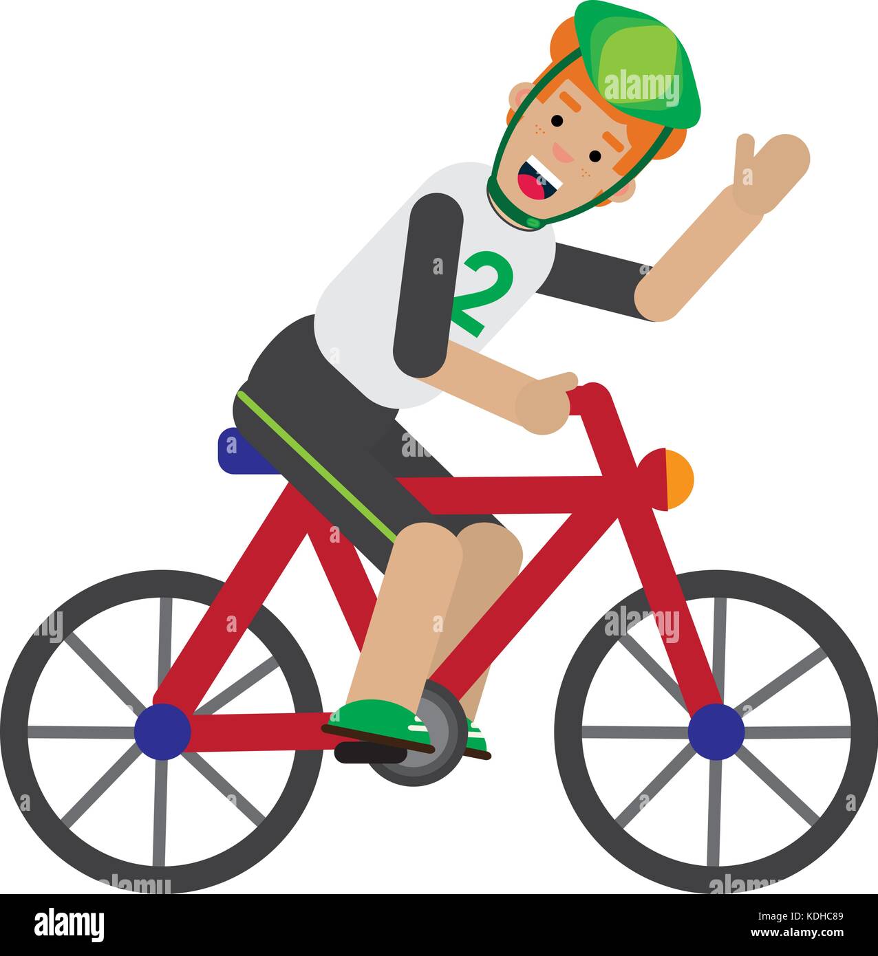 Boy riding a bicycle Stock Vector