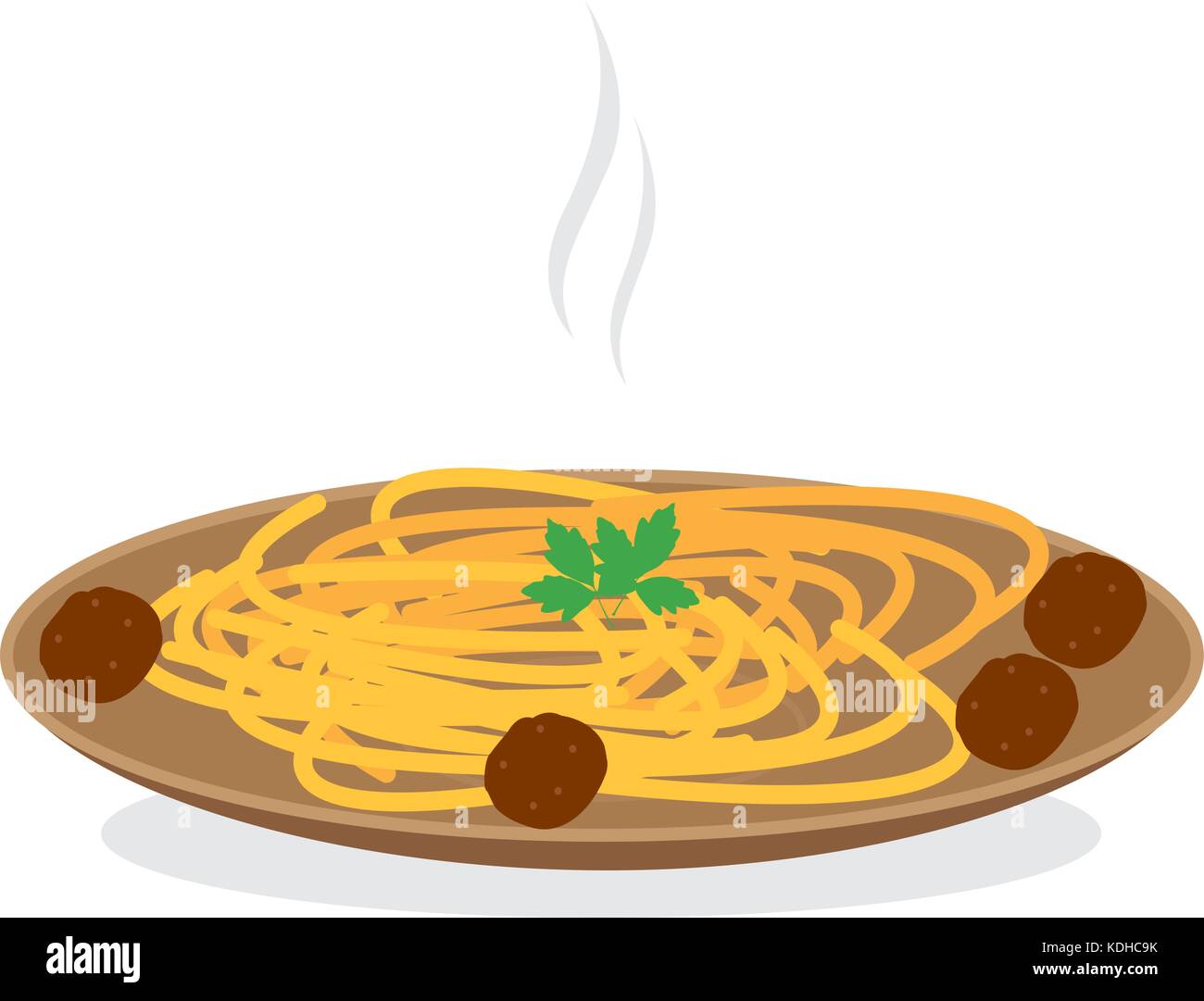 Spaghetti with meatballs Stock Vector