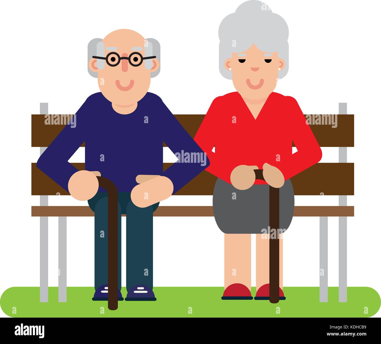 Elderly couple in the park Stock Vector Image & Art - Alamy