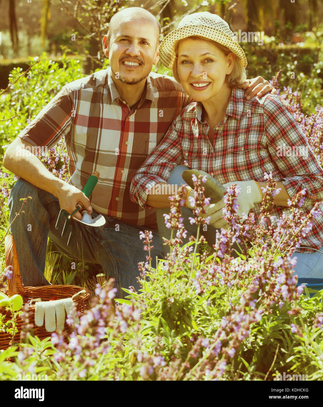 Mature couple gardening tools in hi-res stock photography and images ...