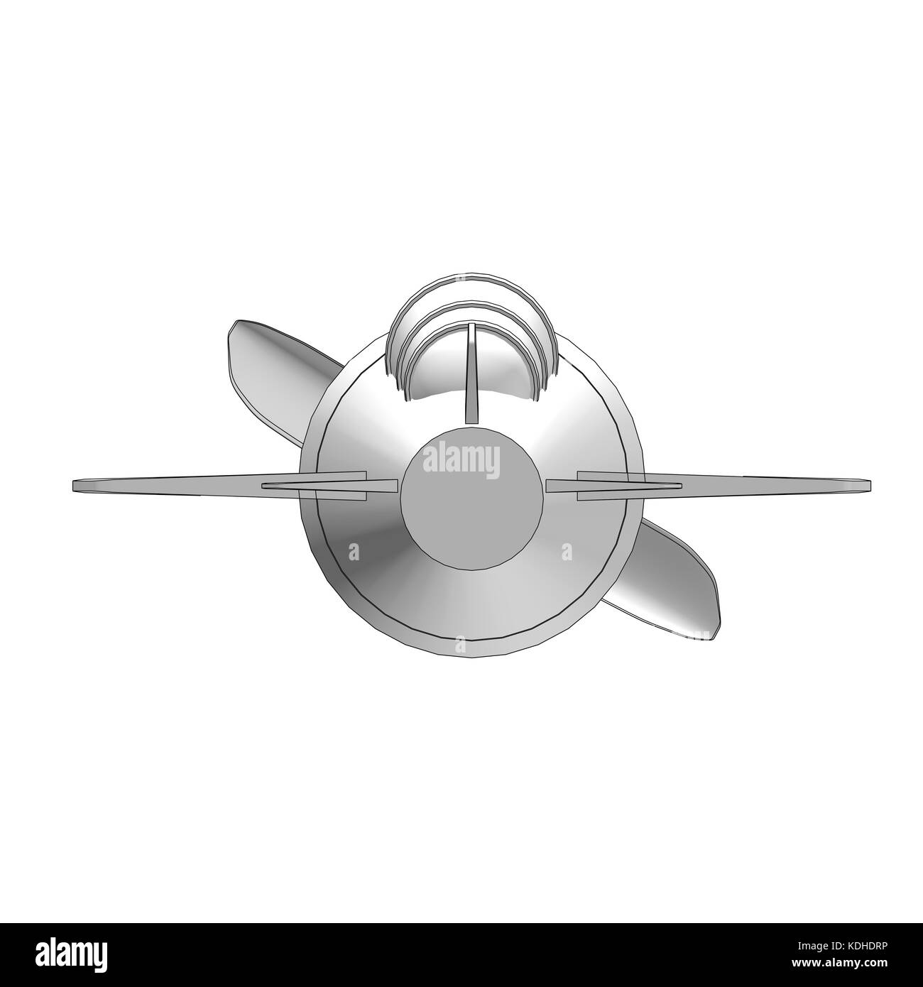 isolated toy airplane with contours in black Stock Photo