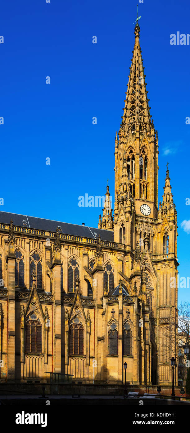Day view of Cathedral of the Good Shepherd in San Sebastian, Spain ...