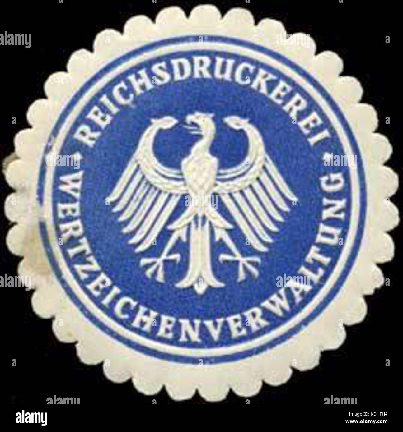 Siegelmarke Reichsdruckerei Wertzeichenverwaltung W0300961 Stock Photo