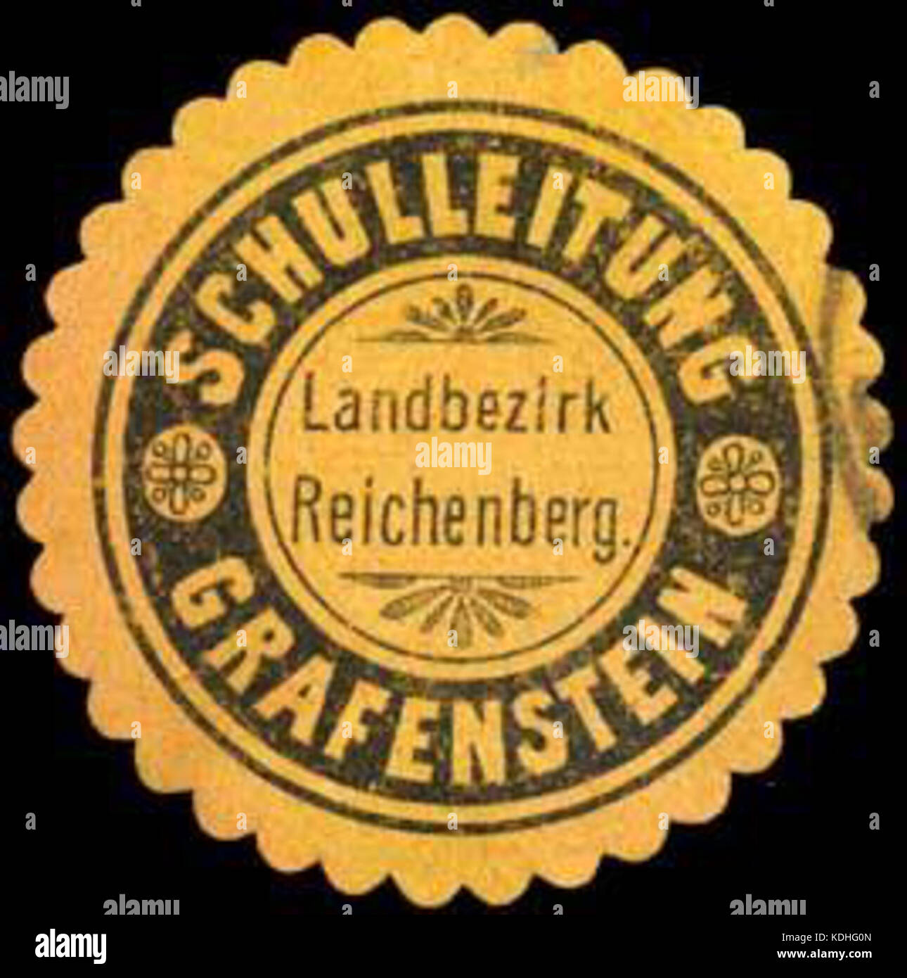 Siegelmarke Schulleitung Grafenstein   Landbezirk Reichenberg W0308926 Stock Photo