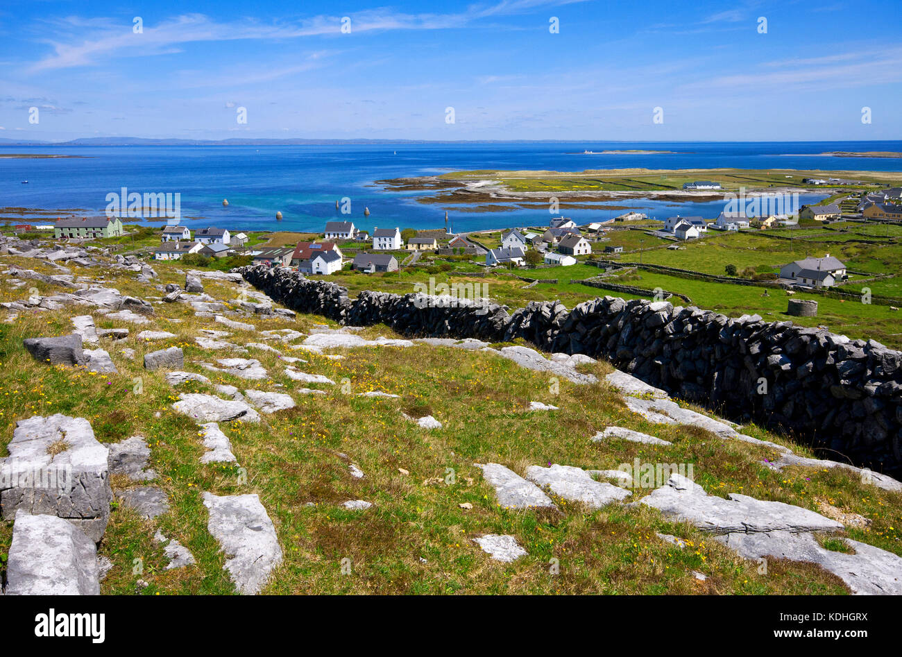 View of the Killeany Bay at Inishmore Island, Aran Islands, County Galway, Ireland Stock Photo