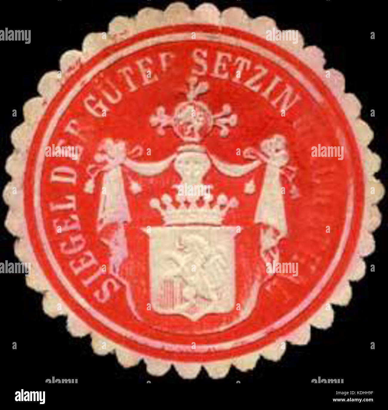 Siegelmarke Siegel des Gutes Setzin   Ruhethal W0311298 Stock Photo