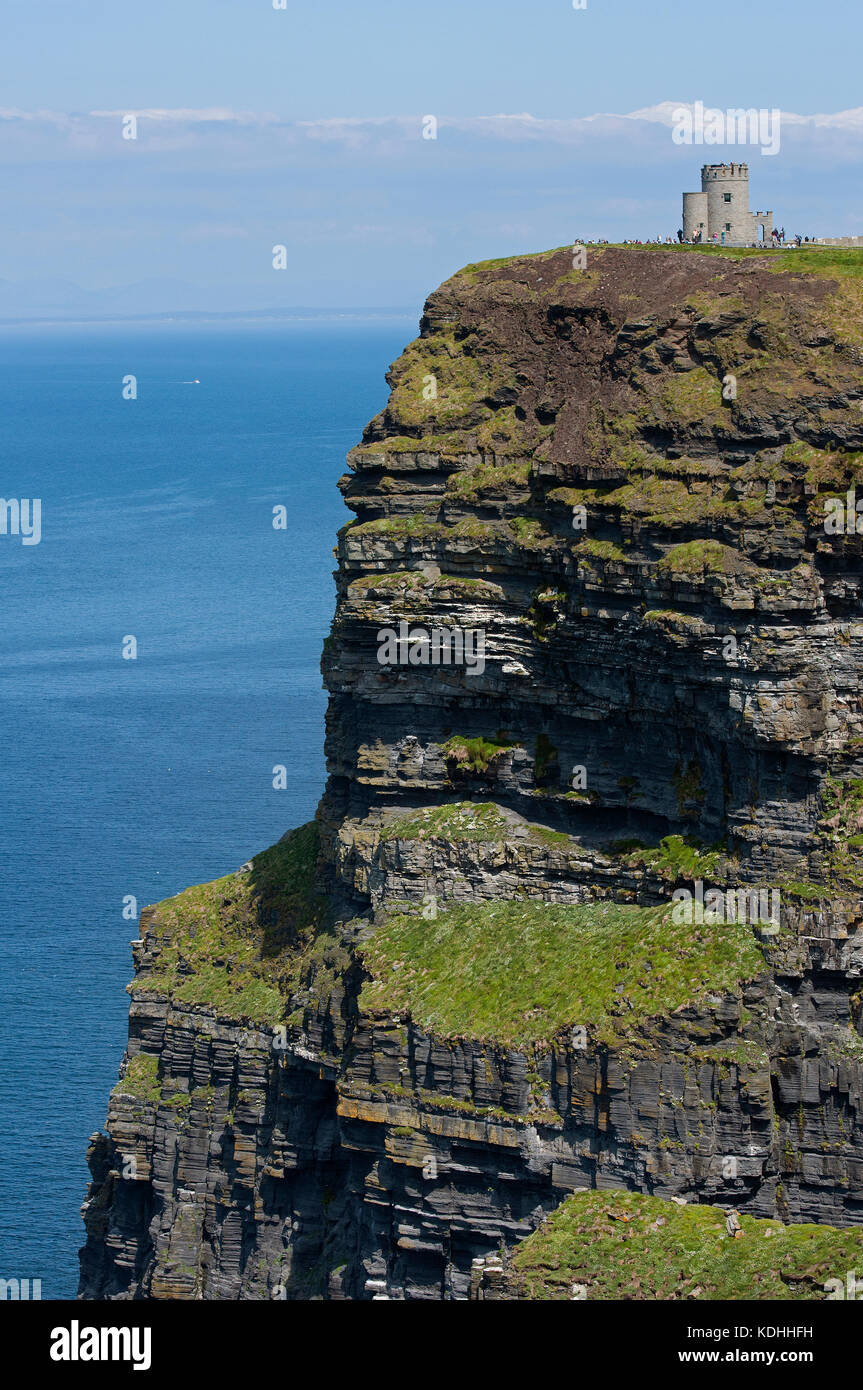 Cliffs of Moher and O'Brien's Tower, County Clare, Ireland Stock Photo