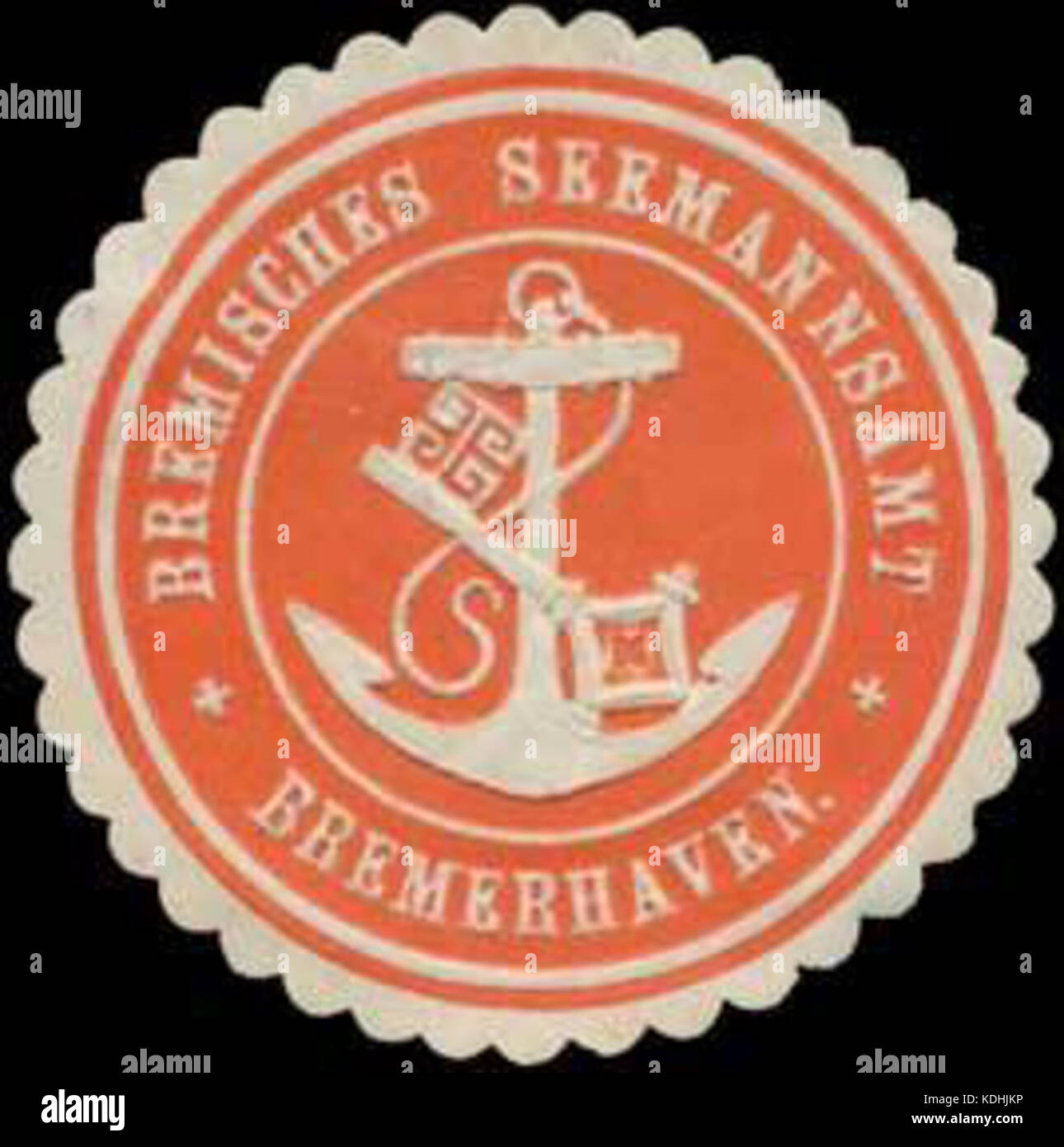 Siegelmarke Bremisches Seemannsamt Bremerhaven W0323381 Stock Photo