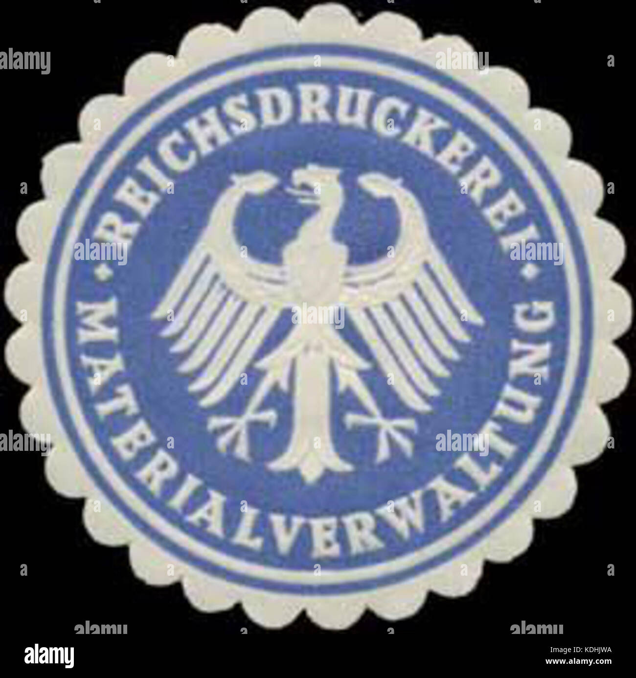 Siegelmarke Reichsdruckerei Materialverwaltung W0326158 Stock Photo
