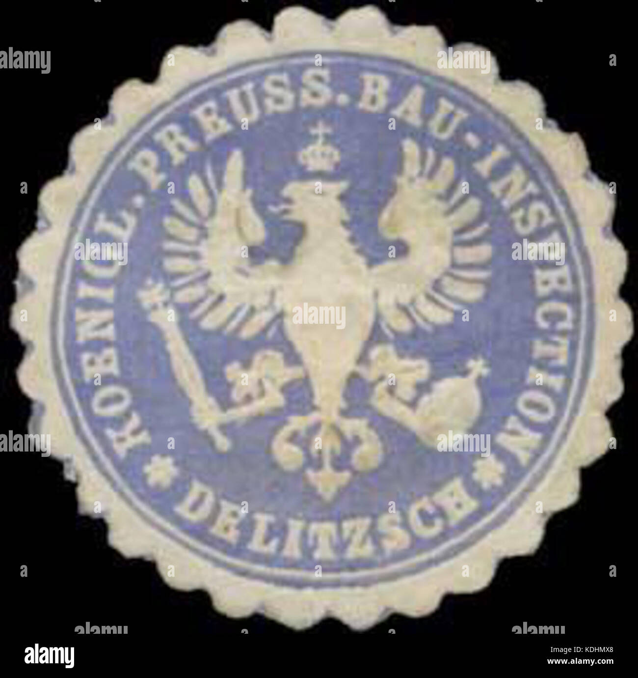 Siegelmarke K.Pr. Bau Inspection Delitzsch W0349072 Stock Photo - Alamy