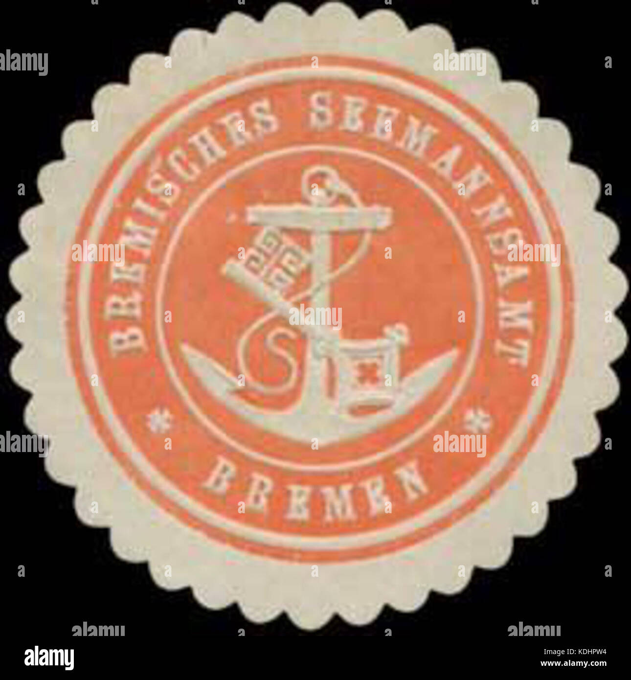 Siegelmarke Bremisches Seemannsamt W0361440 Stock Photo