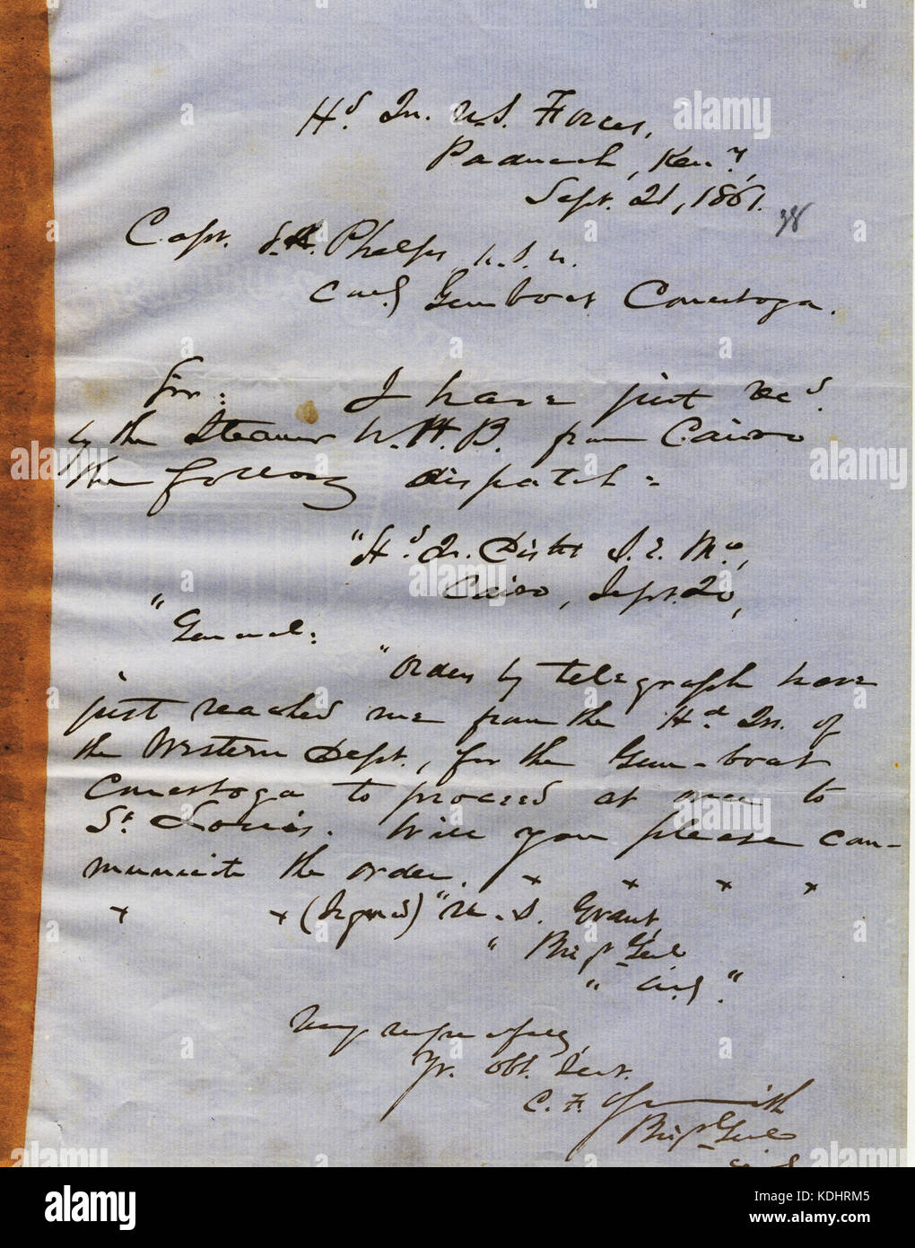 Letter from C. F. Smith, Paducah, Kentucky, to Seth Ledyard Phelps, U